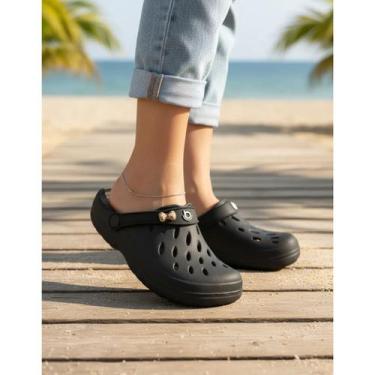 Imagem de Sandália Babuche Fem. Eva Com Aplique Laço Boa Onda 2402123A, Preto, 3