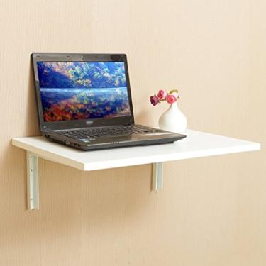 Imagem de LXB Mesa de computador de parede doméstica - mesa de computador de madeira maciça para pendurar na parede mesa de jantar de cozinha dobrável mesa de trabalho de madeira / 80 × 50 cm