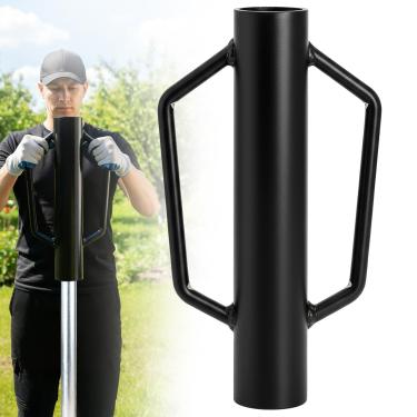 Imagem de yarlung Fence Post Driver, 7.7 kg Heavy Duty Hand Post Pounder com alças para postes de metal U, postes T, cerca de madeira de jardim, preto