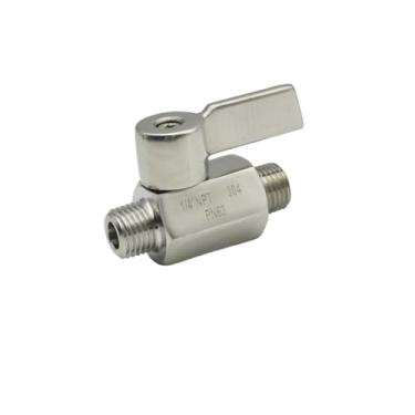 Imagem de Válvula esférica de aço inoxidável 304 NPT de 1/8 1/4 3/8 1/2 3/4 NPT Válvula de esfera bidirecional oleica de água feita sozinha (macho para macho, BSP_1/10.2 cm)