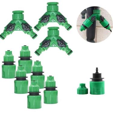 Imagem de Kit 3 Conexão Y e 6 Engate Rápido P/ Mangueira 4mm - 9 Peças - Genéric