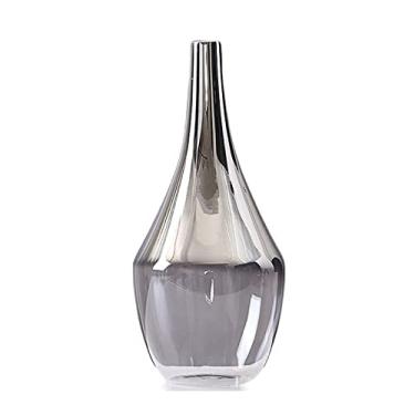 Imagem de Vaso de flores nórdico vaso de vidro nórdico gradiente prateado vaso de flores nórdicas decoração de casa vasos móveis vaso de Natal decoração vaso para decoração (cor: 1) (B)