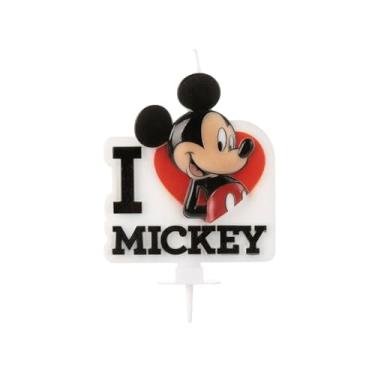 Imagem de Vela Aniversário I LOVE MICKEY Decoração SilverFestas Topo de Bolo