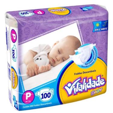 Imagem de Fralda Destartável Pacotão Vitalidade Baby Hiper - Tamanho P - 100 Uni