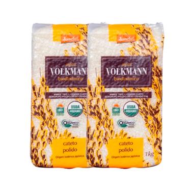 Imagem de Kit 2X: Arroz Cateto Polido Orgânico Biodinâmico Demeter Volkmann 1kg