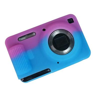 Imagem de Easy Hood Capa de câmera para Kodak PIXPRO FZ55, capa de silicone macio antiarranhões Slim Fit FZ55 DSLR Capa protetora para viagem, pele corporal, rosa azul