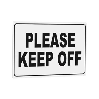 Imagem de New Tin Signs Please Keep Off Placa de metal de segurança preta para decoração de parede 20 x 30 cm placa de aviso protege sua empresa, canteiro de obras, armazém e área de loja