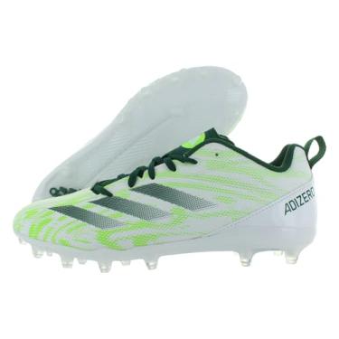 Imagem de adidas Tênis infantil de futebol americano Adizero Electric.2, Calçado Branco/Verde Floresta Escuro/Verde Solar/Branco Transparente, 19
