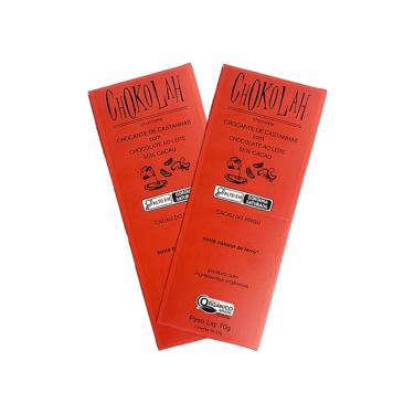 Imagem de Kit 2X: Chocolate ao Leite 55% Cacau com Castanhas Orgânico CHoKolaH 70g