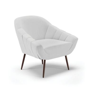 Imagem de Poltrona Linho Cinza A05 Pés Palito Ferro