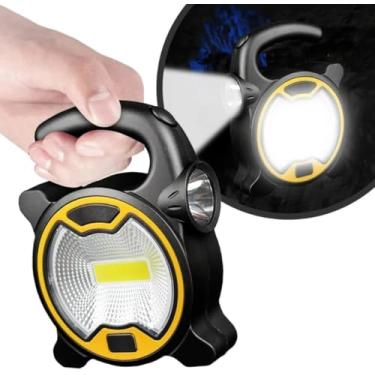 Imagem de Holofote LED Recarregável Portátil – Lanterna de Alta Potência com Luz Frontal e COB Lateral, USB Bivolt, Ideal para Camping, Emergências e Pesca