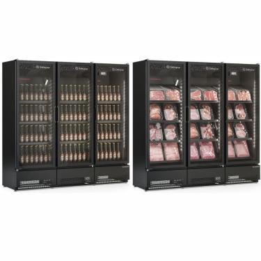 Imagem de Expositor Vertical Linha Carbono 3 Portas De Vidro Gcbc1450cb Gelopar Refrigerador 1468 Litros 220v