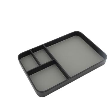 Imagem de MAVIS LAVEN 2-Toned PU Leather Valet Tray, EDC Catchall Tray Desk Organizer for Keys Jewelry Watch with Stylish Multifunctional Design Space Saving Home Office Accessory (BLACK)