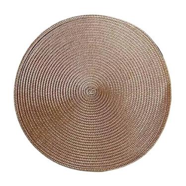 Imagem de Kit 4 Peças Jogo Americano Redondo Sousplat Cozinha Jantar Descanso De Prato Sousplat Cozinha(Marrom)