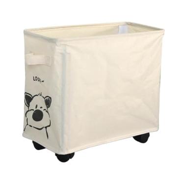 Imagem de Ｂｅｓｇａ Carrinho Organizador Utilitário para Debaixo da Mesa, Cesto de Roupa Suja Versátil com Rodízios para Espaços Pequenos, Quarto, Escola ou Dormitório, Branco