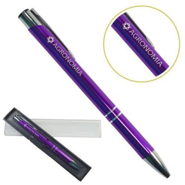 Imagem de Caneta Personalizada Coloridas Cursos Metal Profissional Agronomia - S