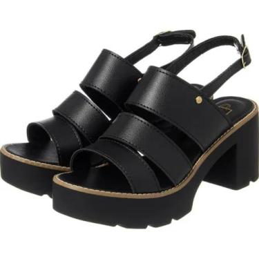 Imagem de Sandália meia pata 3 tiras larga - M.D.S CALÇADOS, Preto, 34