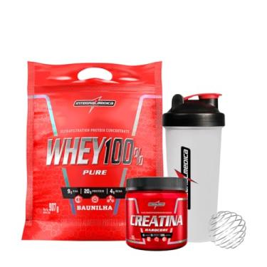Imagem de Combo Whey Protein 100% 907gr + Creatina 300g + Coqueteleira Integralmedica (900, Baunilha)