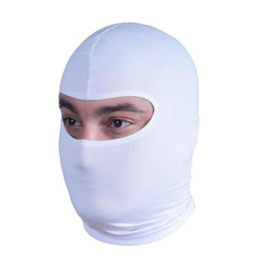 Imagem de Touca Ninja Branca e Preta Gorro Motoqueiros e Ciclistas Lisa Balaclav