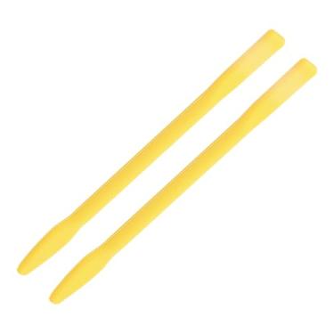 Imagem de Generic 2 palitos de silicone para agitação de 10 cm reutilizáveis em bastão de cera de silicone para pintura de resina epóxi, fabricação líquida, copo epóxi, projetos faça você mesmo, amarelo