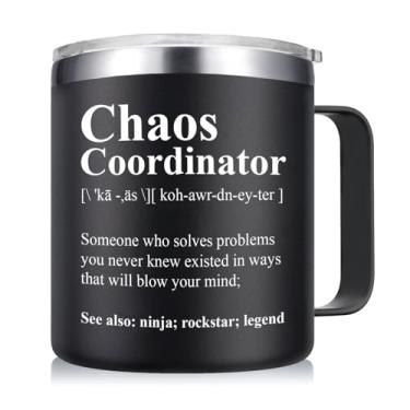 Imagem de Abledn Caneca Chaos Coordinator 400 ml - Presentes de Natal para homens, chefe, colega de trabalho, gerente, escritório, professor, enfermeira - aniversário de agradecimento, presentes de elefante