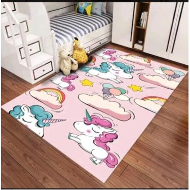 Imagem de Tapete Pedagógico Infantil Antiderrapante Estampas Divertidas - Kids 1,0 x 1,40 Unicórnio Nuvem