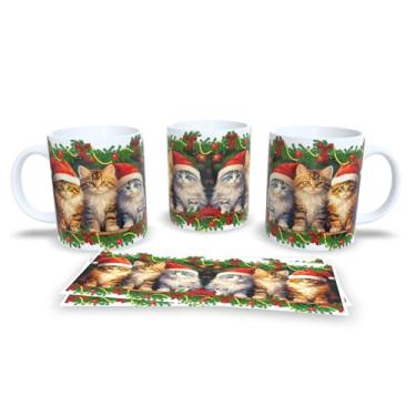 Imagem de Caneca de Cerâmica com Bolas de Natal, Decorativa, Branca com Enfeites Coloridos, Design Festivo de Inverno, 3 Unidades (13)