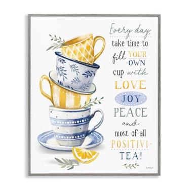 Imagem de Stupell Industries Fill Your Own Cup Tea White Framed Giclee Art, design por Elizabeth Tyndall, 14 x 11