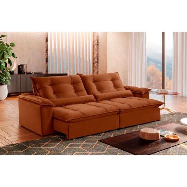 Imagem de Sofá Retrátil E Reclinável Apolo 2,50m 4 Lugares Terracota