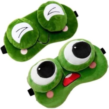Imagem de Mascara de Dormir 3D Tapa Olho Para Dormir Mascara De Olhos Coleção Gatinha e Sapinho Infantil e Adulto Venda Macia, Confortável E Fofa (Sapinho Verde)