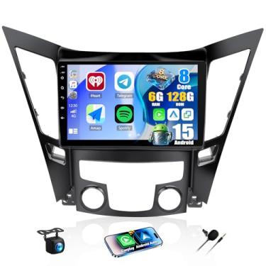 Imagem de [8 núcleos 6G + 128G] Android 15 estéreo automotivo para Hyundai Sonata 2010-2015 com carro sem fio CarPlay Android Auto, 22.9 cm Touchscreen Car Radio com Mirror Link WiFi/GPS DSP Bluetooth FM/RDS