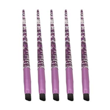 Imagem de Conjunto profissional de pincéis de sobrancelha, 5 peças, fibra sintética macia, pó de sobrancelha, pincel para maquiagem, viagem, casa, alça de glitter, ferramenta cosmética