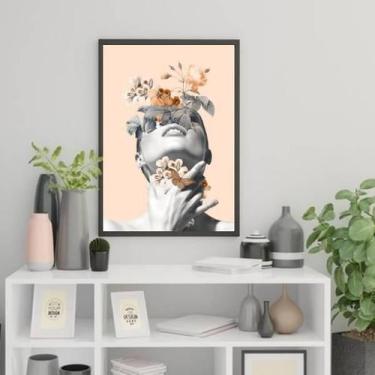 Imagem de Quadro Decorativo Mulher Com Borboletas E Flores 45x34cm - Quadros On-