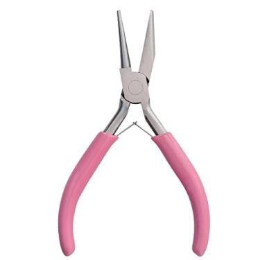 Imagem de Mini alicate de ponta de agulha de 11 cm com aderência confortável rosa, alicate de fabricação de joias para dobrar fios, artesanato e reparo, ferramenta de alicate pequeno de precisão
