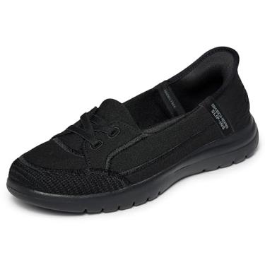 Imagem de Skechers Mocassim feminino flexível top notch mãos livres, Preto/preto, 39