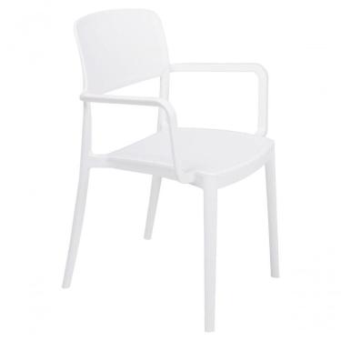 Imagem de Cadeira Tramontina Marta Em Polipropileno Branca Com Braços