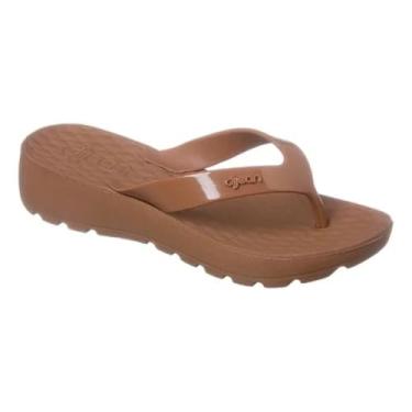 Imagem de Dijean, CHINELO DE DEDO FEMININO DIJEAN DIJ282 SOLADO 4 CM DE ALTURA Cor:Ambar;Tamanho:39