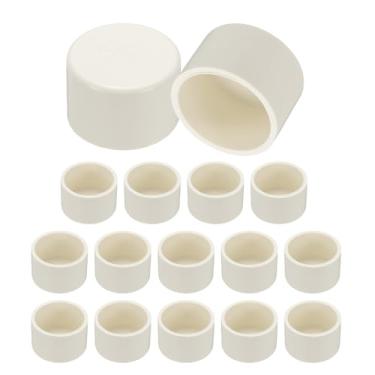 Imagem de PATIKIL Tampas de extremidade de tubo de PVC, pacote com 16, tampa de tubo de 3,3 cm de diâmetro, encaixes de soquete para montar móveis faça você mesmo, prateleira de jardim, linha de água, branca