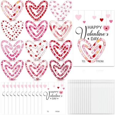 Imagem de Rtteri 12 conjuntos de presentes de agradecimento do professor dos namorados, clipes de papel acrílico de coração jumbo com cartões traseiros exclusivos e sacos de embalagem para amantes de livros de