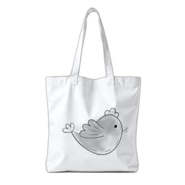 Imagem de Kit de 10 Sacola Ecologica s Charmosas Reutilizáveis 38x41,5cm com Estampa Galinha de Páscoa