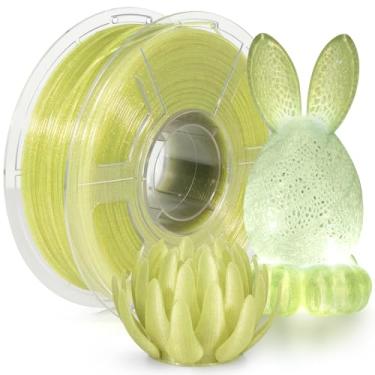 Imagem de iSANMATE Filamento de impressora 3D PLA transparente, PLA amarelo brilhante transparente, filamento de 1,75 mm 1 kg