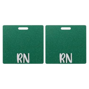 Imagem de PATIKIL Porta-cartões RN para crachá RN, 2 peças de porta-cartão de identificação com glitter, etiqueta de identificação de nome horizontal RN acessórios para mulheres, colegas de trabalho, presentes