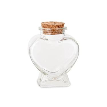 Imagem de Kit 15 Potes de Vidro Coração 50ml com Rolha para Lembrancinhas - Emba