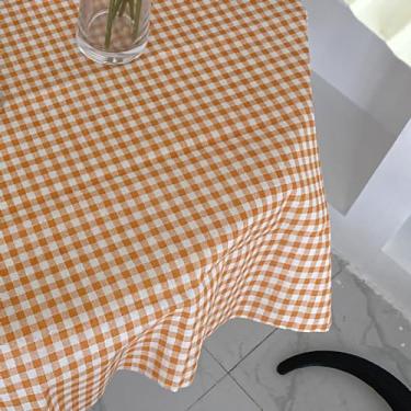 Imagem de GLOGLOW Toalha de Mesa Xadrez, Capa à Prova de Poeira de Algodão de Linho, Pano de Piquenique Elegante para Escritório e Dormitório Uso Decoração Diária (100 * 150cm)