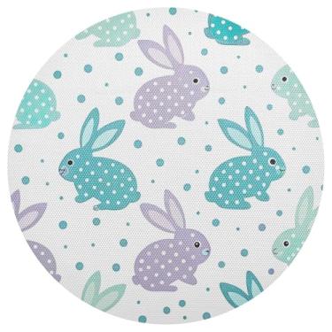 Imagem de Conjunto de 1 tapete redondo de PVC redondo de bolinhas para mesa de jantar de 38 cm, jogo americano lavável para festa de Natal