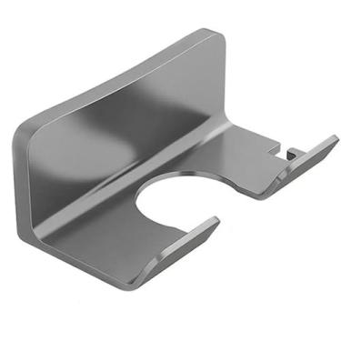 Imagem de Suporte para secador de cabelo de metal montado na parede para casa de banho suporte de secador de cabelo prático multifuncional suporte de armazenamento para secador de cabelo para banheiro e