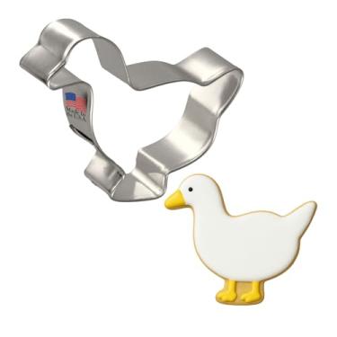 Imagem de Cortador de biscoito de pato 7,6 cm – Cortador de biscoito de alce – Placa de latão de aço – B572