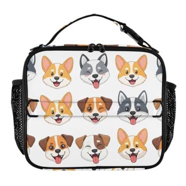Imagem de Joisal Lancheira de cachorro fofo de desenho animado para mulheres, meninas, lancheira masculina e infantil, lancheira para trabalho, bolsa térmica de alimentos portátil para meninos