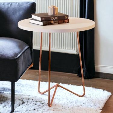 Imagem de Mesa De Apoio Jb 8004 Pérola E Bronze Bechara