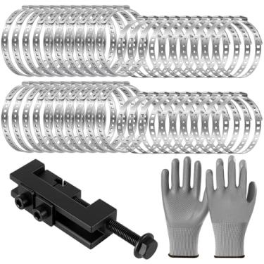 Imagem de Otoolling Ferramenta de braçadeira de bota de eixo de 42 peças, inclui 20 braçadeiras de mangueira ajustáveis de aço inoxidável 304 grandes e 20 pequenas, 1 alicate de bota CV, 1 par de luvas para